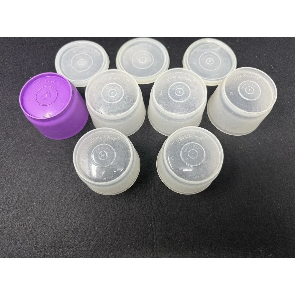 Vintage Tupperware Snack Cups Condiment Containers Lot 6 Cups 3 Lids Purple